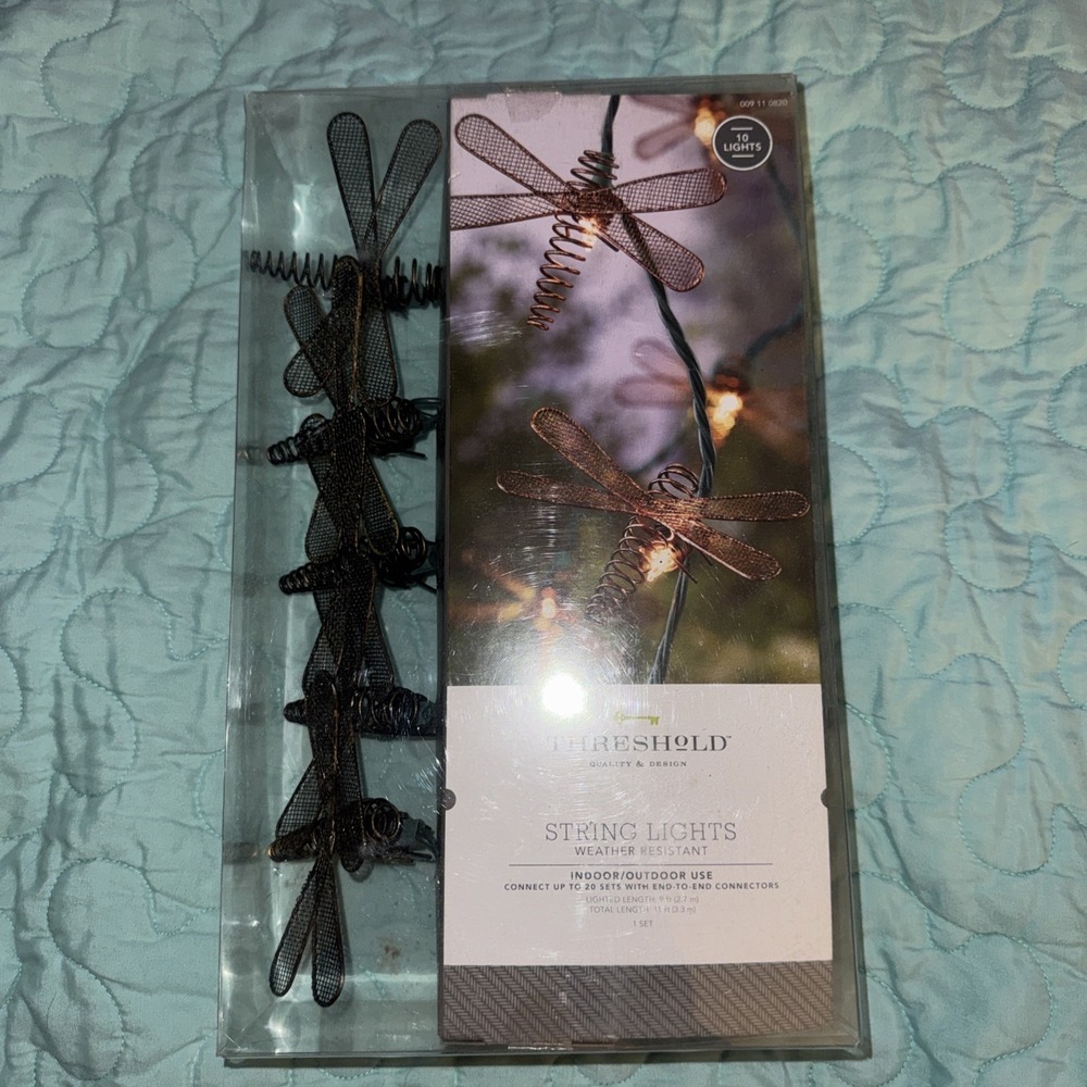 Dragonfly Butterfly String Garden Lights (10) Weather Resist Indoor Outdoor NEW
